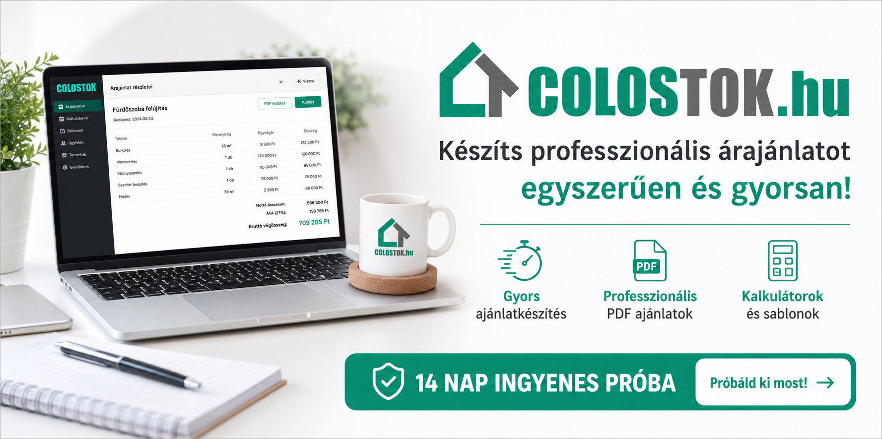 Online árajánlat készítő